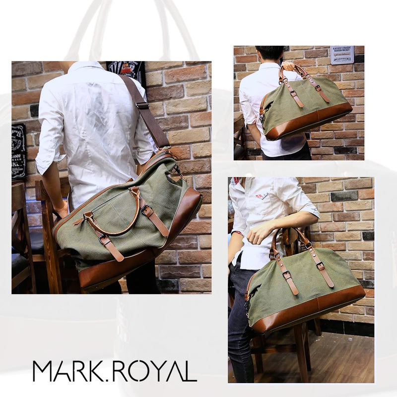 Marroyal Canvas Leather Men Travel Bags