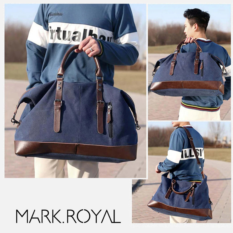 Marroyal Canvas Leather Men Travel Bags