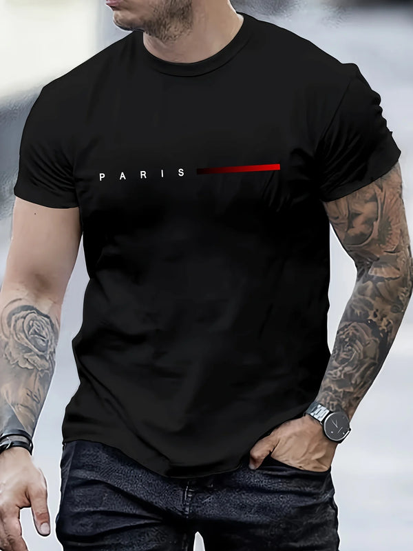 Men's 100% cotton summer Paris T-shirt