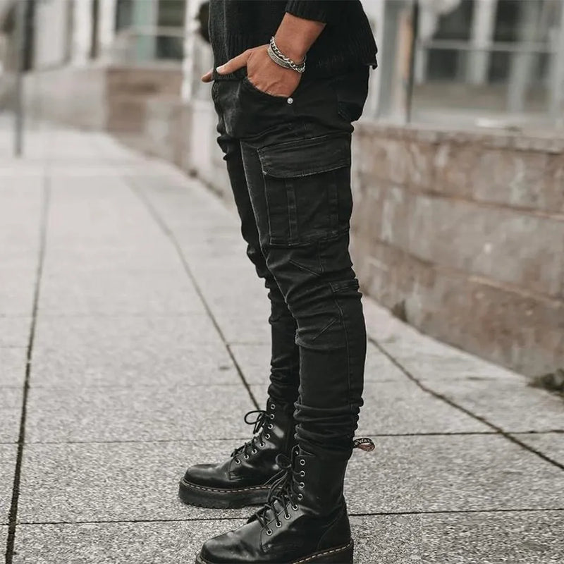 Street Elastic Jeans Men Joggers