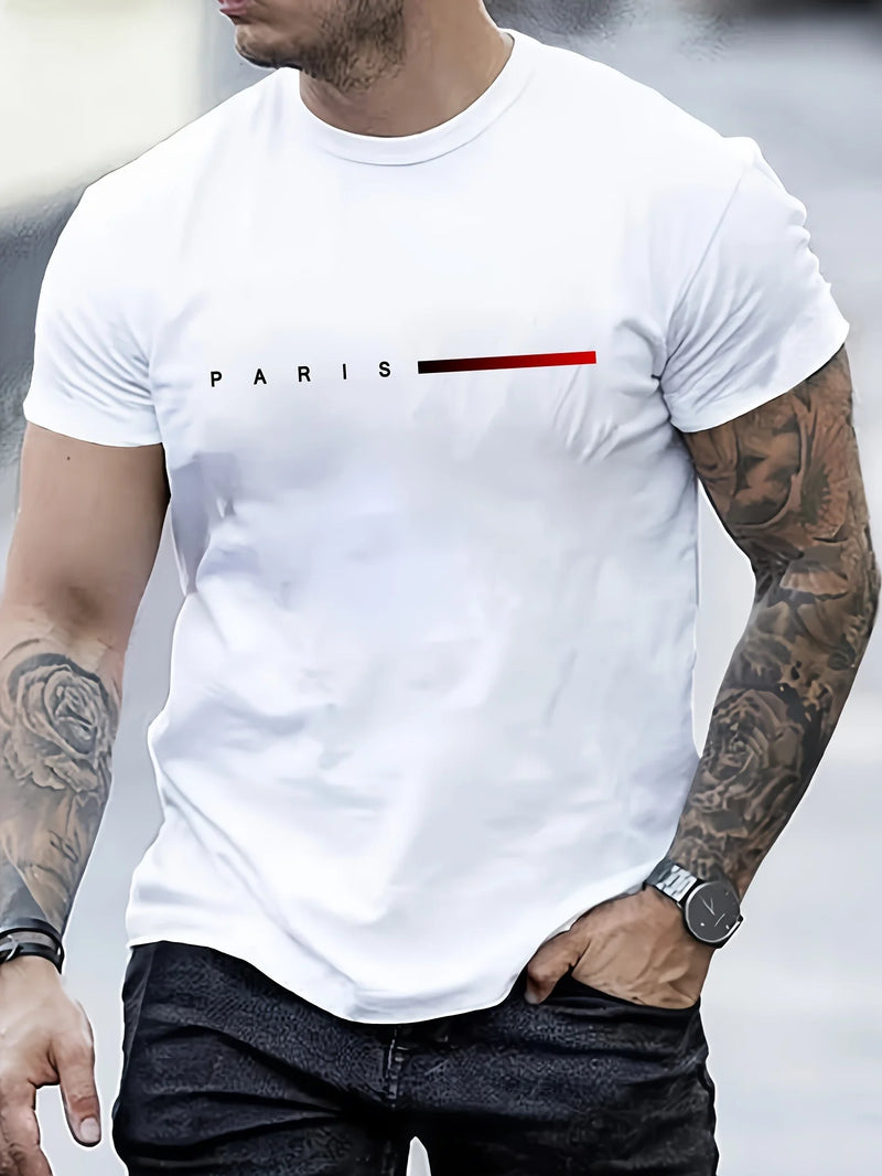 Men's 100% cotton summer Paris T-shirt