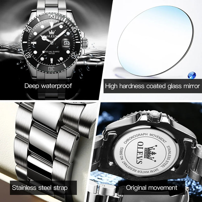 OLEVS Luxury Brand Watch for Men Waterproof