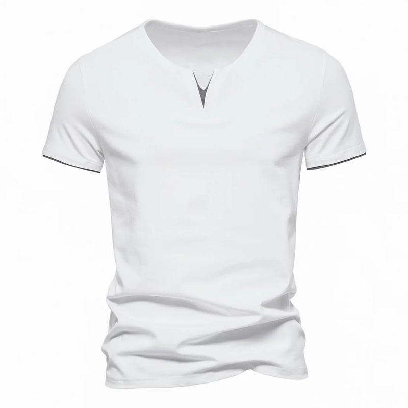 Mens Short Sleeve Henley Shirts Casual Cotton Slim Fit