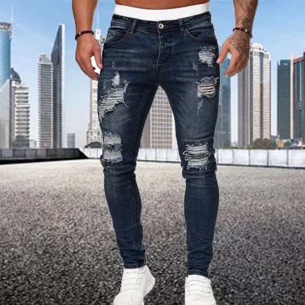 2024 New Retro Ripped Pencil Small Foot Skinny Jeans