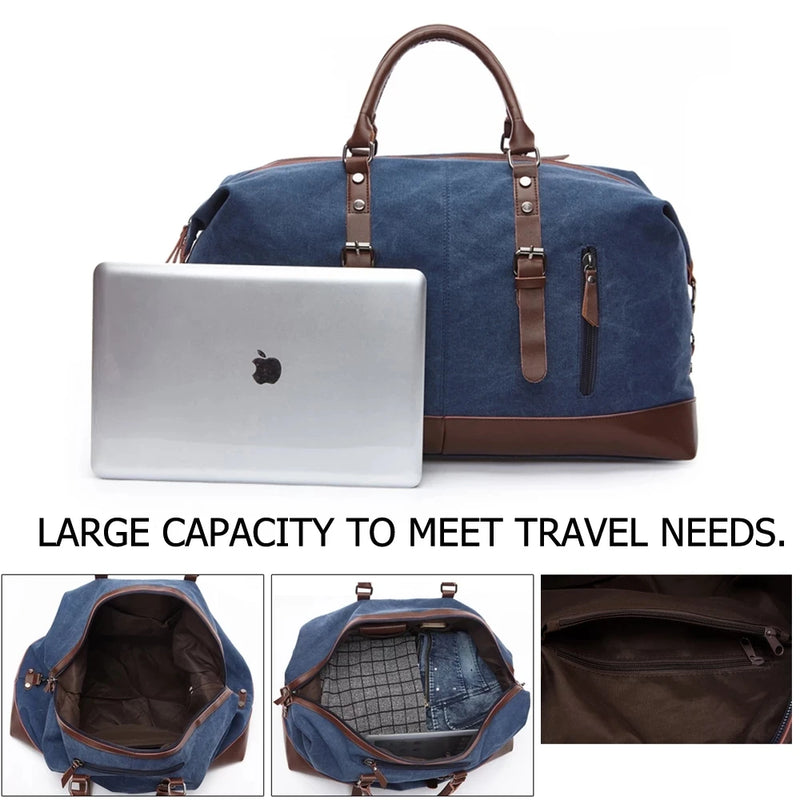 Marroyal Canvas Leather Men Travel Bags