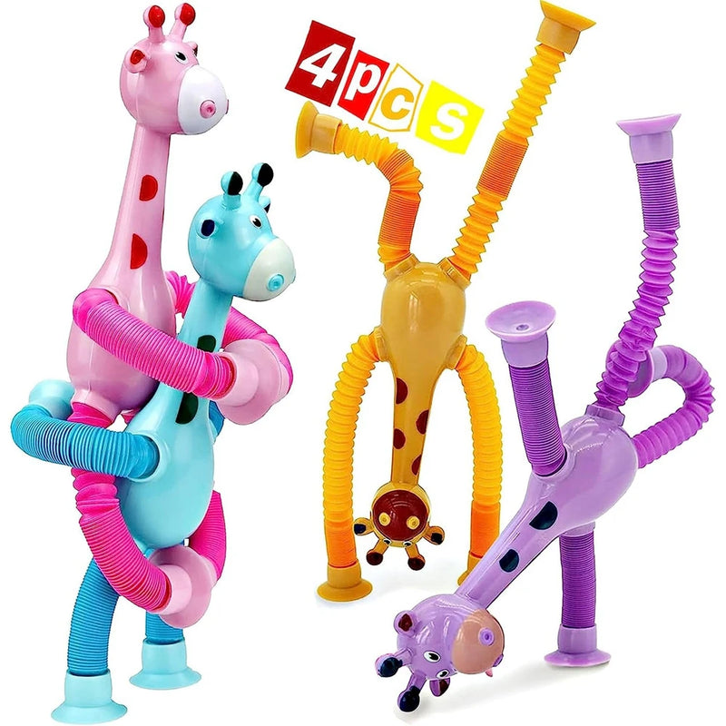 Set of 4 Colorful Giraffes for Endless Fun