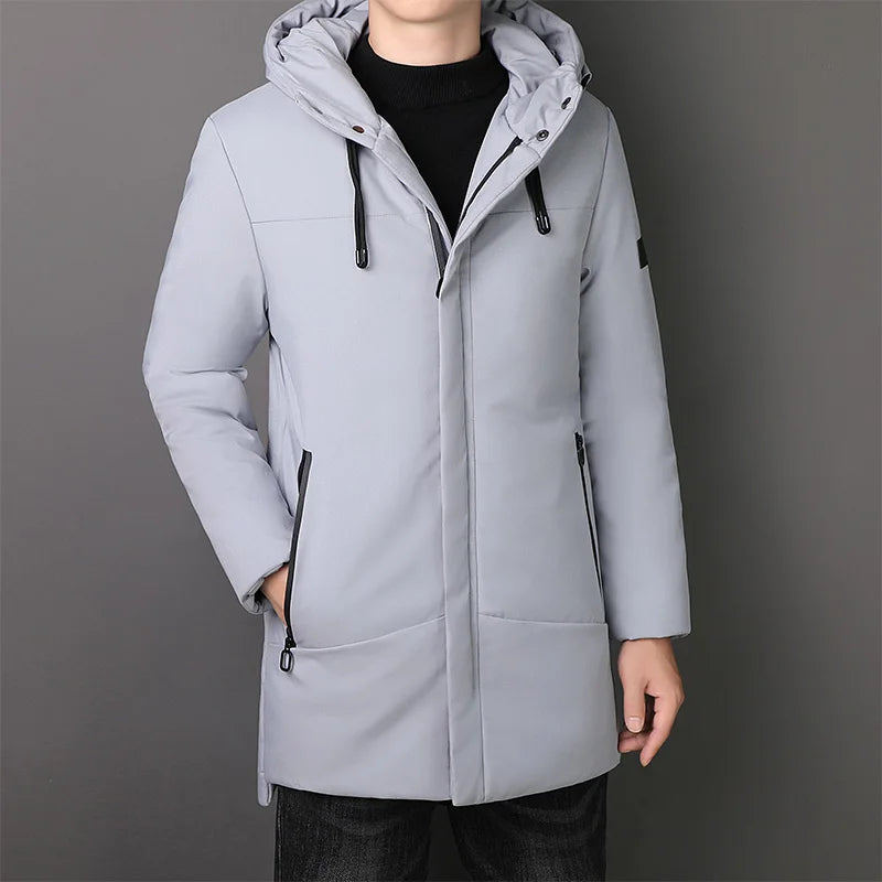 Casual Fashion Long Thicken Outwear Parkas Jacket Men Winter