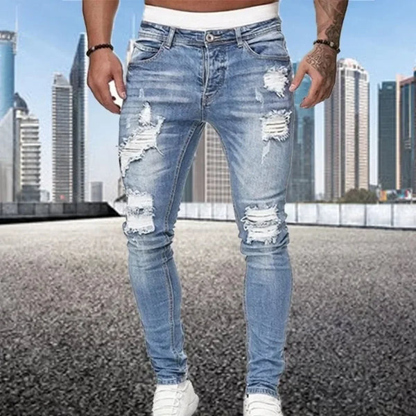 2024 New Retro Ripped Pencil Small Foot Skinny Jeans