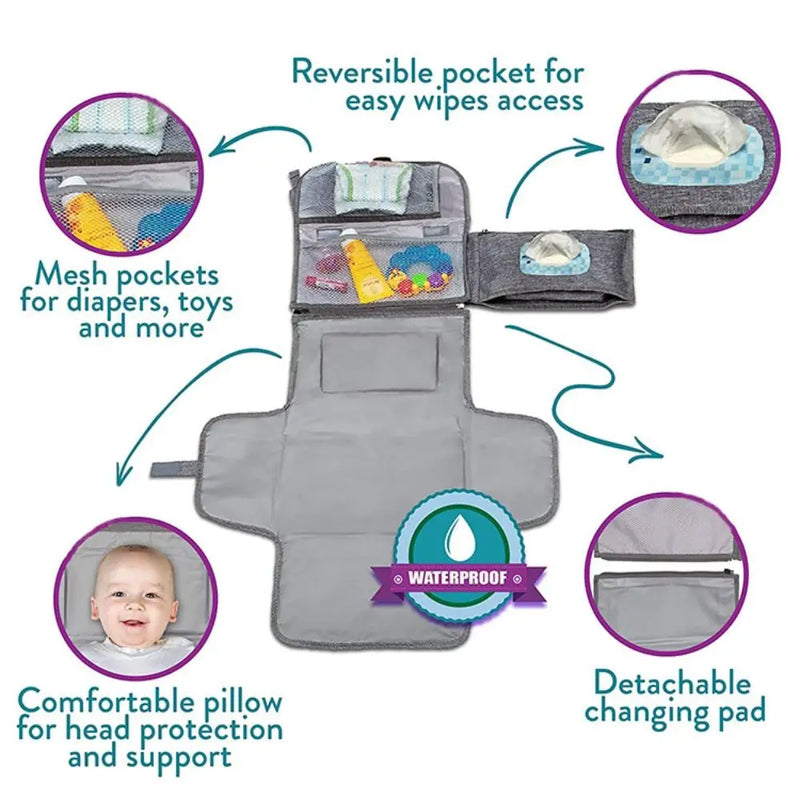 Portable Baby Diaper Changing Pad: Foldable and Waterproof