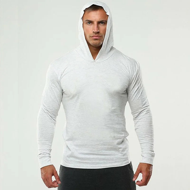 New Fashion Mens Long Sleeve T Shirts Cotton Fitness