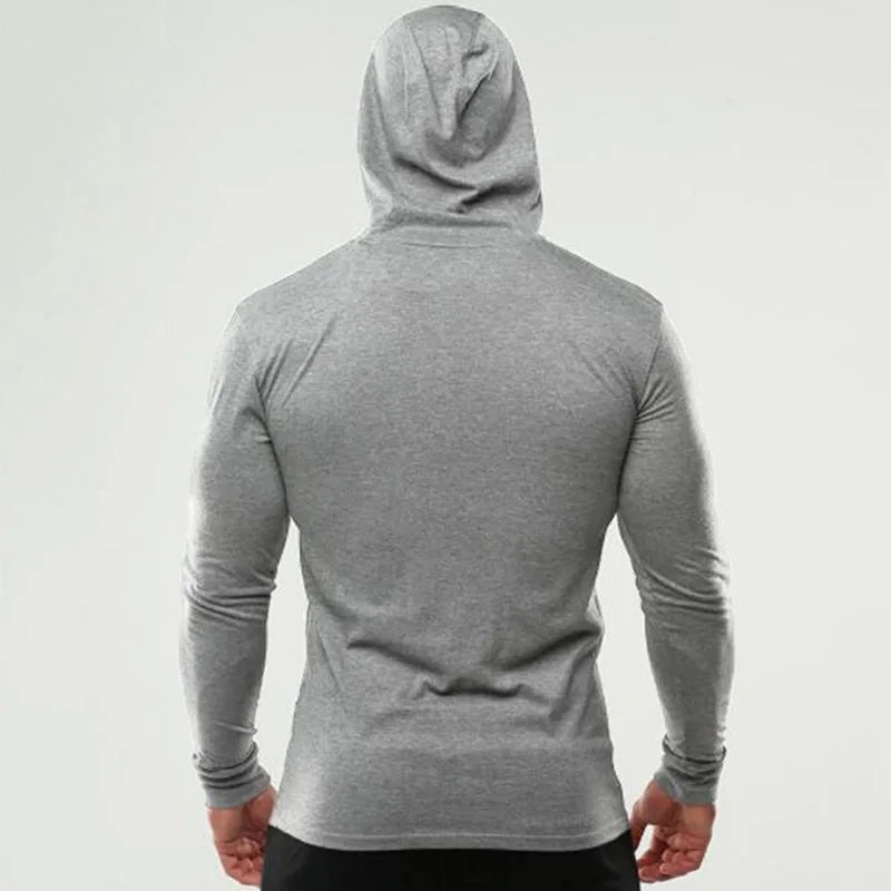 New Fashion Mens Long Sleeve T Shirts Cotton Fitness