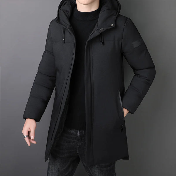 Casual Fashion Long Thicken Outwear Parkas Jacket Men Winter