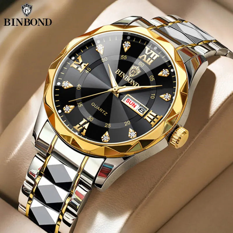 BINBOND Men Watch Stainless Steel Top Quailty Luxury