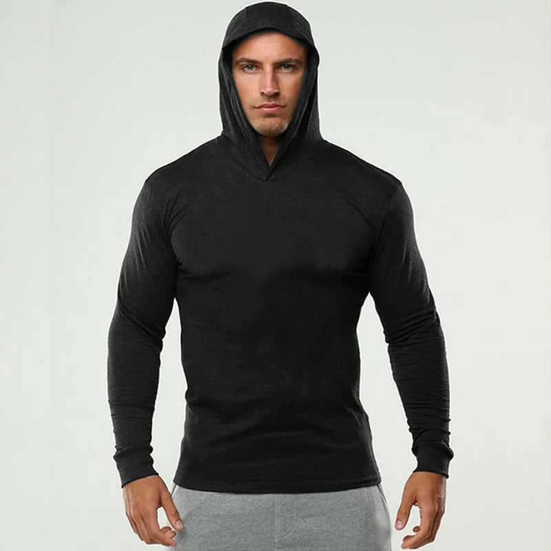 New Fashion Mens Long Sleeve T Shirts Cotton Fitness