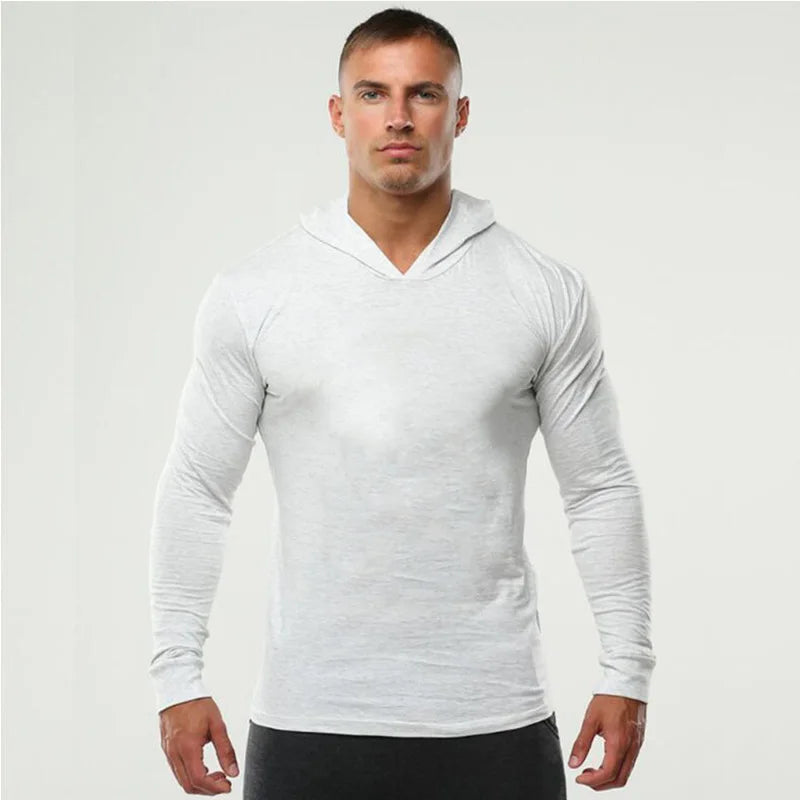 New Fashion Mens Long Sleeve T Shirts Cotton Fitness