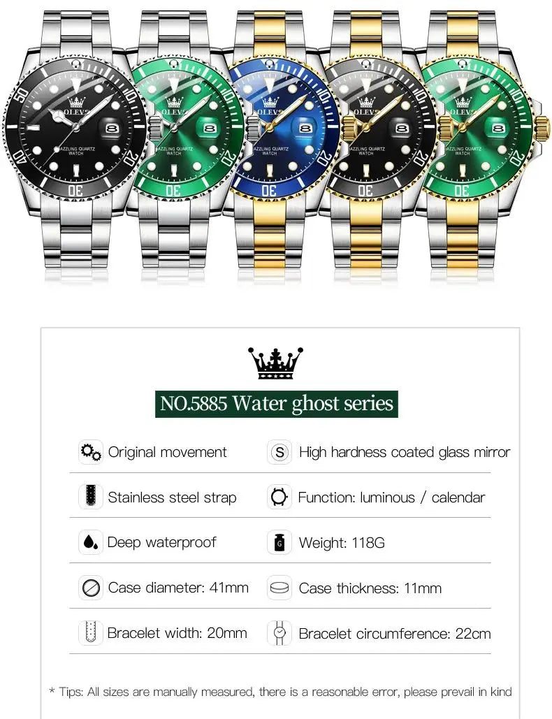 OLEVS Luxury Brand Watch for Men Waterproof