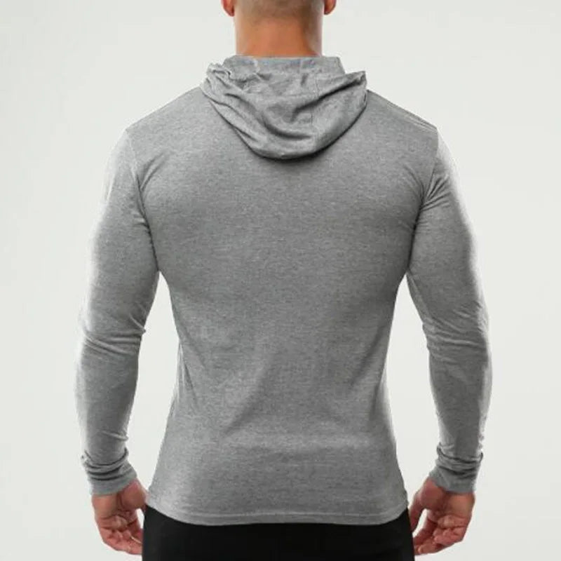 New Fashion Mens Long Sleeve T Shirts Cotton Fitness